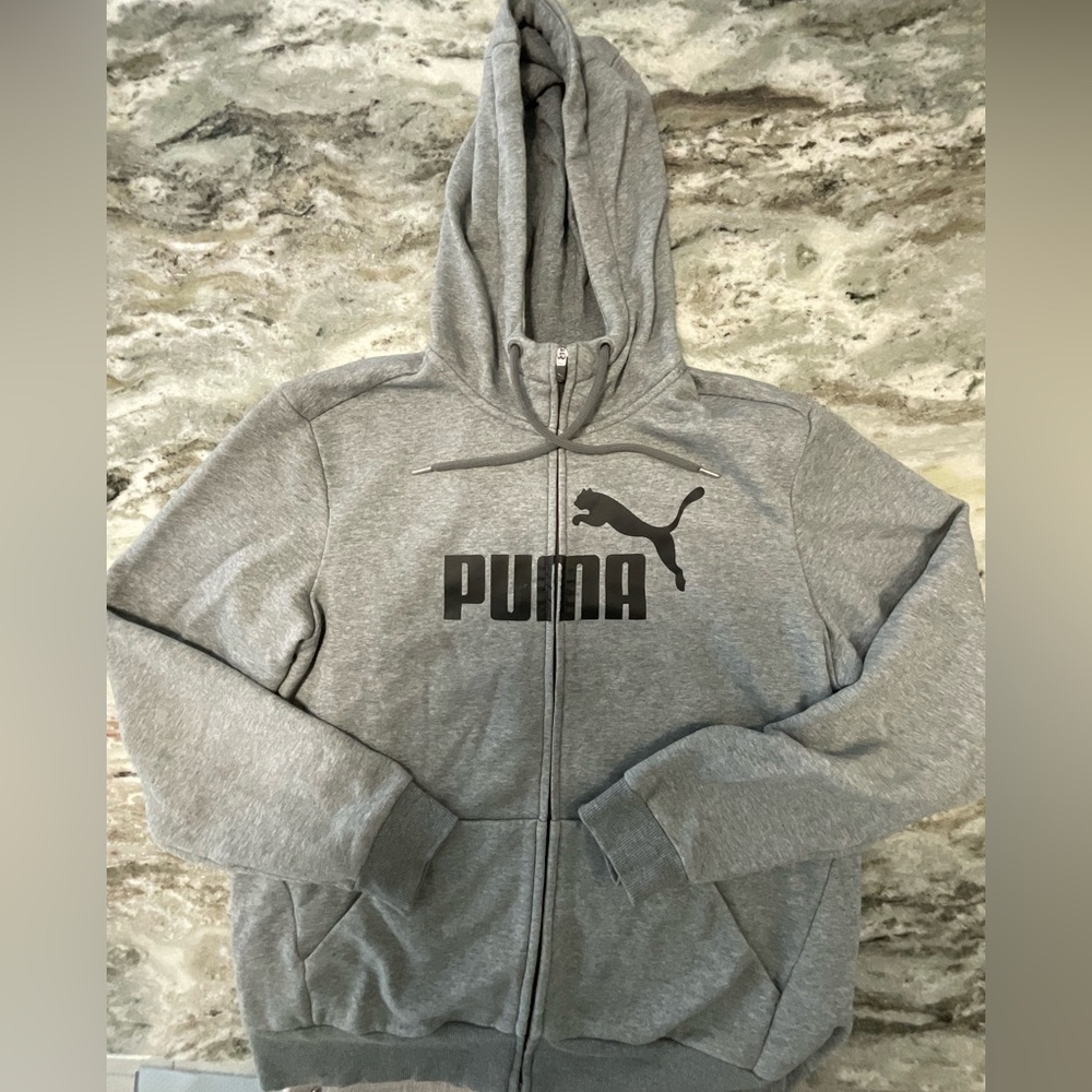 Puma Heather Gray Fleece Hoodie